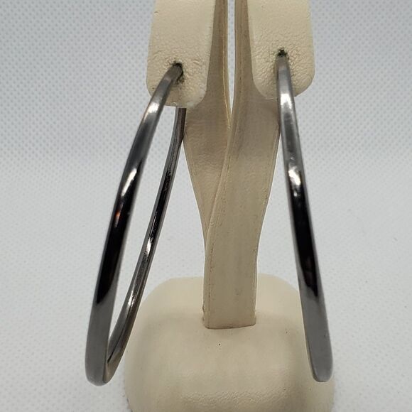 Silver Tone Hoop Earrings  - Picture 1 of 4